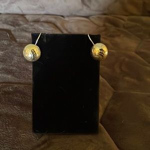 Two tone silver lever back earrings